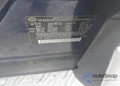 2020 Hyundai Santa Fe Sel from USA, damaged, VIN 5NMS33AD8LH151188